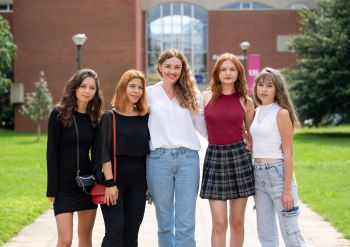 Ukrainian students and Professor